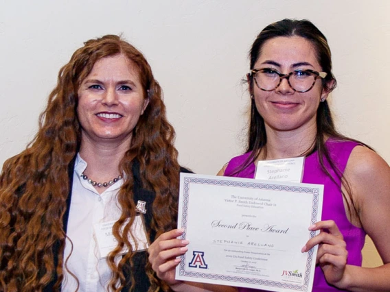 Stephanie Arellano receives certificate