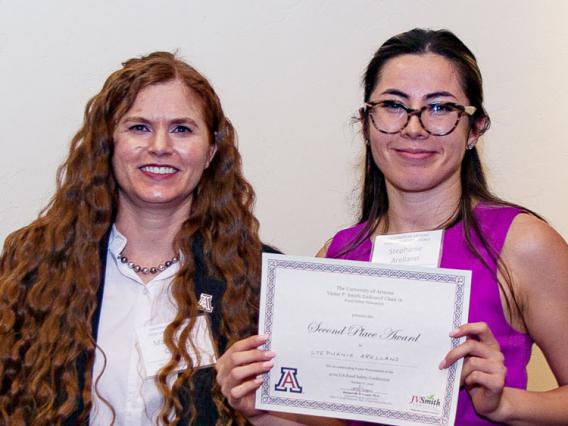 Stephanie Arellano receives certificate